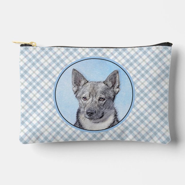 Swedish Vallhund Painting Cute Original Dog Art Accessory Pouch (Front)