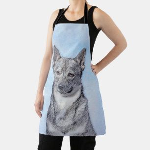 Swedish Vallhund Painting - Cute Original Dog Art Apron