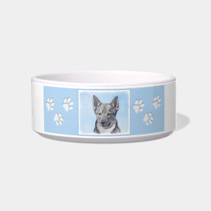 Swedish Vallhund Painting - Cute Original Dog Art Bowl