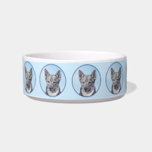 Swedish Vallhund Painting - Cute Original Dog Art Bowl