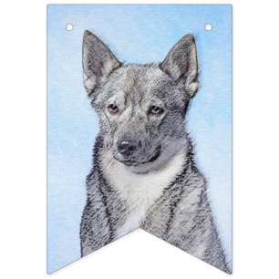 Swedish Vallhund Painting - Cute Original Dog Art Bunting