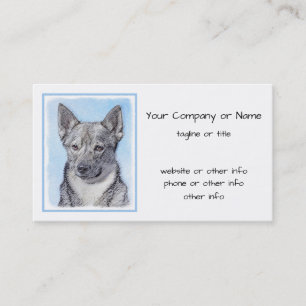 Swedish Vallhund Painting - Cute Original Dog Art Business Card