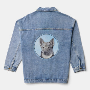 Swedish Vallhund Painting - Cute Original Dog Art Denim Jacket
