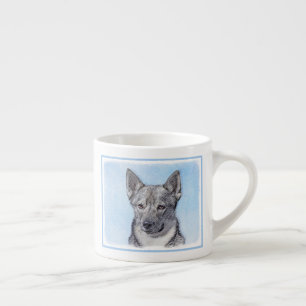 Swedish Vallhund Painting - Cute Original Dog Art Espresso Cup