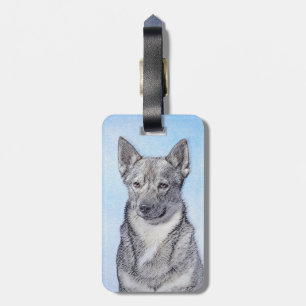 Swedish Vallhund Painting - Cute Original Dog Art Luggage Tag