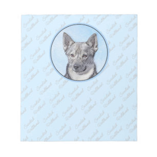 Swedish Vallhund Painting - Cute Original Dog Art Notepad
