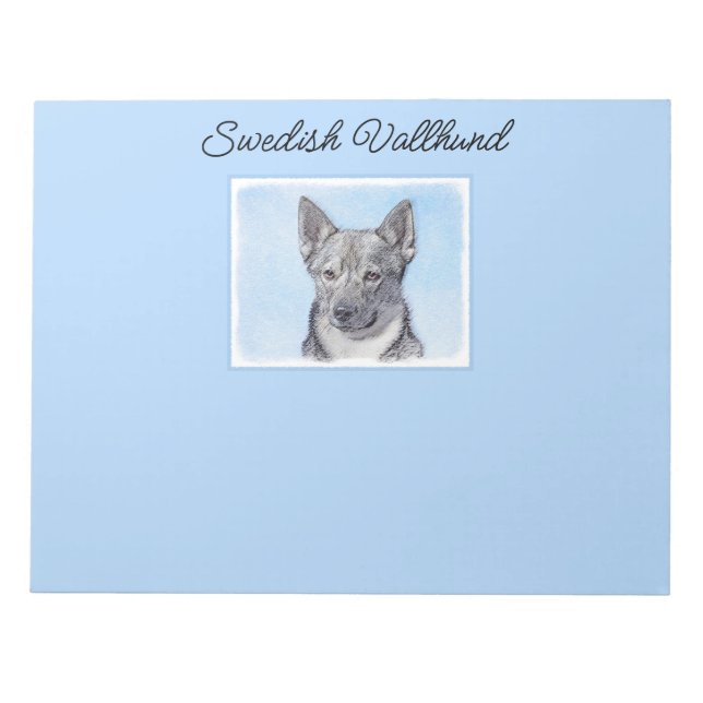Swedish Vallhund Painting - Cute Original Dog Art  Notepad (Front)