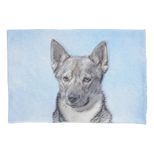 Swedish Vallhund Painting - Cute Original Dog Art Pillowcase