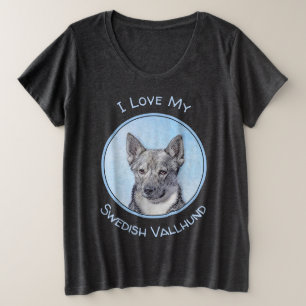 Swedish Vallhund Painting - Cute Original Dog Art Plus Size T-Shirt