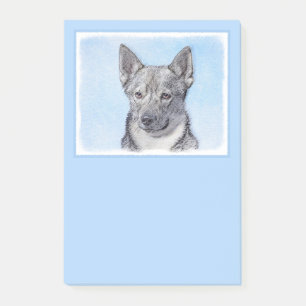 Swedish Vallhund Painting - Cute Original Dog Art Post-it Notes