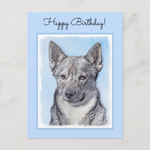 Swedish Vallhund Painting - Cute Original Dog Art Postcard