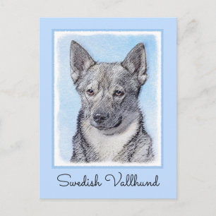 Swedish Vallhund Painting - Cute Original Dog Art Postcard