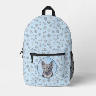 Swedish Vallhund Painting - Cute Original Dog Art Printed Backpack