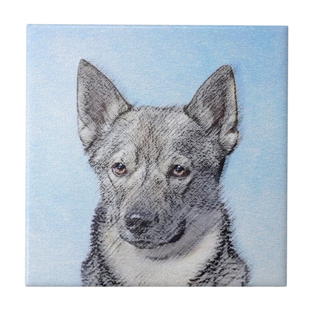 Swedish Vallhund Painting - Cute Original Dog Art Tile (Front)