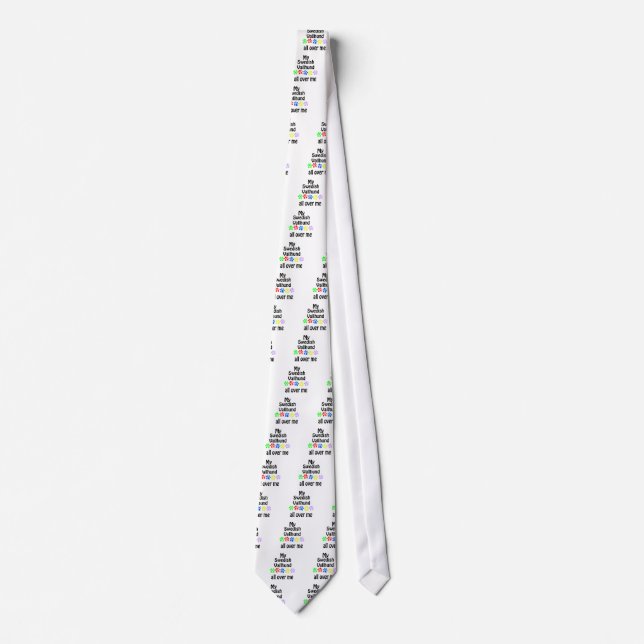 Swedish Vallhund Walks Design Tie (Front)