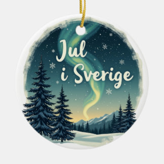 Swedish Winter Magic "Jul i Sverige" Ceramic Tree Decoration