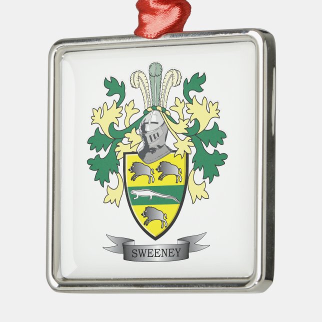 Sweeney Coat of Arms Metal Tree Decoration (Left)