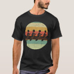 Sweep Rowing Crew Sunset University 4 Person Team T-Shirt<br><div class="desc">A cool rower gift for a crew time member featuring a group of people rowing in a boat. Row sunset present for a rowers coach.</div>