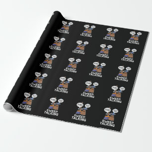 Sweep Talking Funny Sweet Talk Broom Pun Dark BG Wrapping Paper