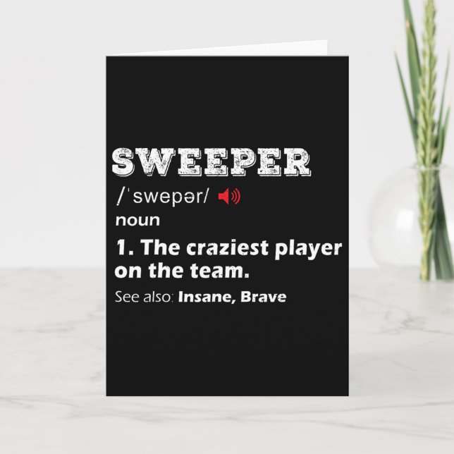 Sweeper Position Youth Soccer League Team Gift Foo Card (Front)