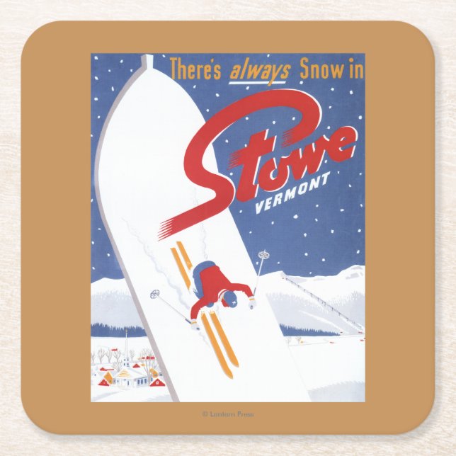 Sweeping S - There's Always Snow Promo Poster Square Paper Coaster (Front)