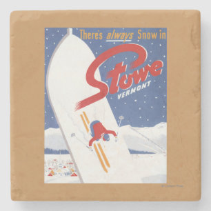 Sweeping S - There's Always Snow Promo Poster Stone Coaster