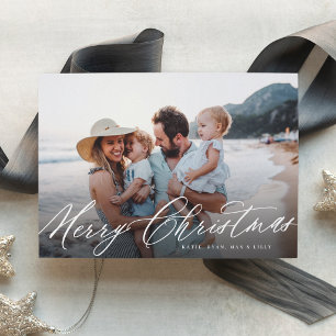 Sweeping Script Christmas Photo Holiday Card