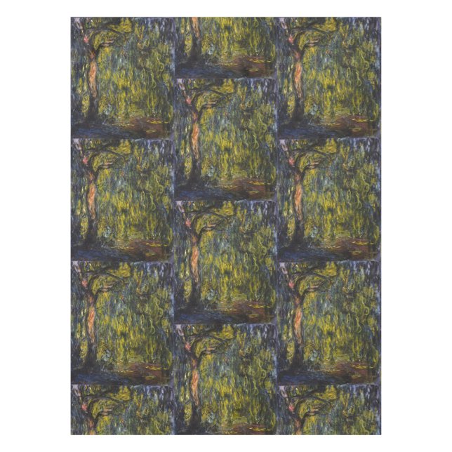 Sweeping Willow by Claude Monet, Classic Artwork Tablecloth (Front)