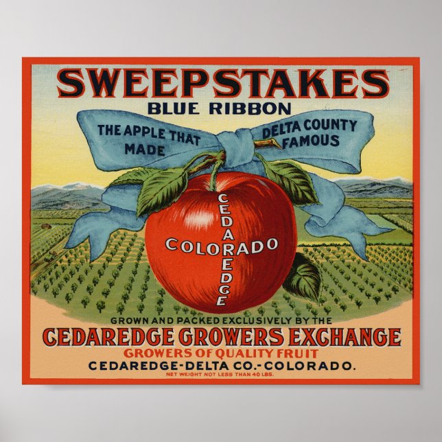 Sweepstakes Fruit Crate Label Poster (Front)