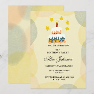 Sweer Birthday Cake Birthday Invitation
