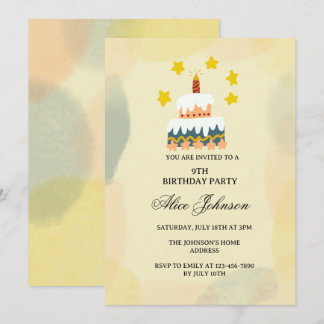 Sweer Birthday Cake Birthday Invitation
