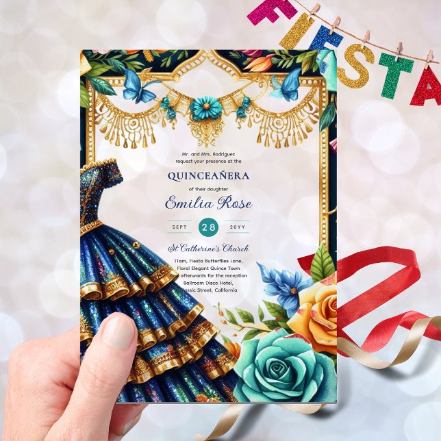 Sweet15 Birthday Quinceanera Butterflies Fiesta Acrylic Invitations (Creator Uploaded)