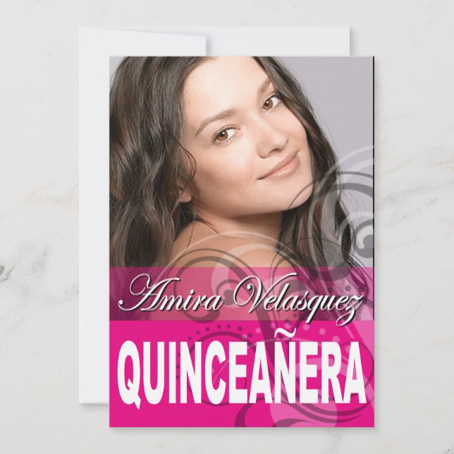 Sweet 15 Quinceañera Photo Birthday Party Invitation (Front)