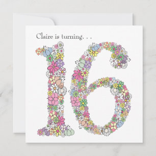 Sweet 16 16th Birthday Party Custom Invitation