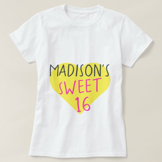 Sweet 16 16th Birthday T-Shirt (Design Front)