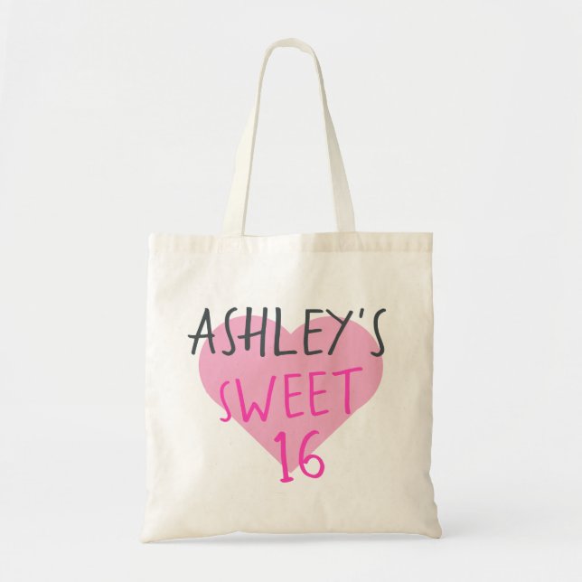 Sweet 16 16th Birthday Tote Bag (Front)