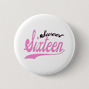 Sweet 16 6 cm round badge