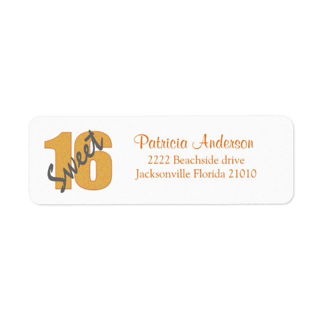Sweet 16 Address Labels (Front)