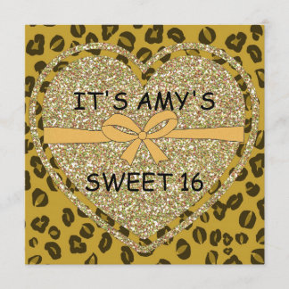 SWEET 16 ANIMAL PRINT Cheetah Invitations