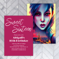 Sweet 16 Artistic Girl Paris Eiffel Tower Birthday