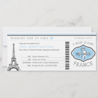 Sweet 16 Birthday Boarding Pass to Paris