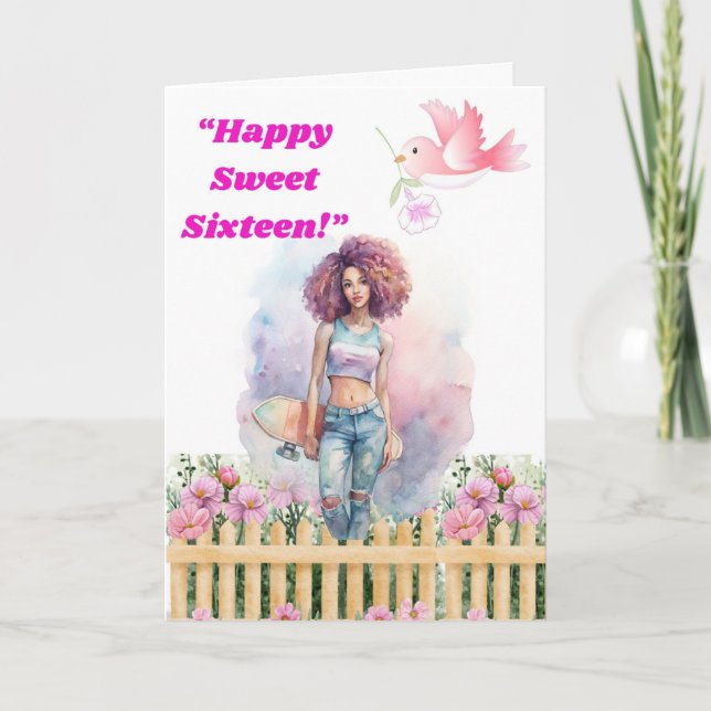 Sweet 16 Birthday Card for Girls (Front)