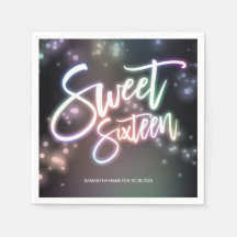 Sweet 16 Birthday Colourful Neon Glow Dark Party