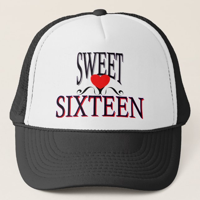 Sweet 16 Birthday Gear Trucker Hat (Front)