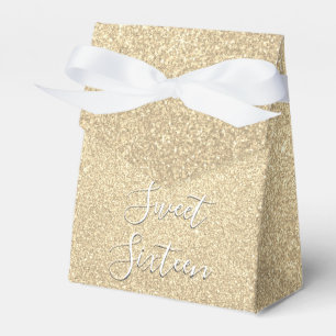 Sweet 16 Birthday Gold Sparkle Glitter Favour Box