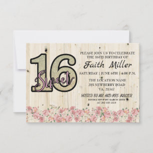 Sweet 16 Birthday Invitation