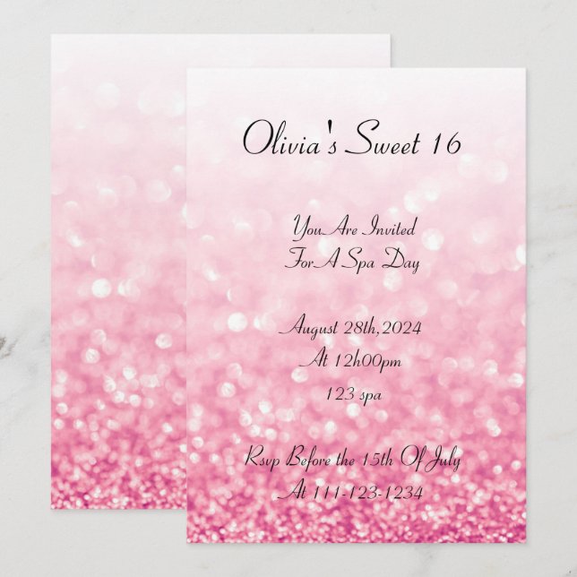 SWEET 16 BIRTHDAY INVITATION (Front/Back)