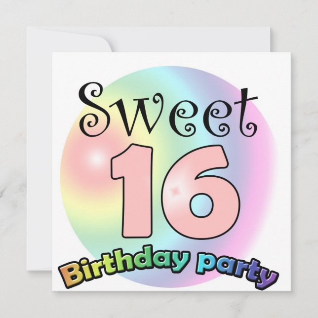 Sweet 16 birthday invitation Custom (Front)