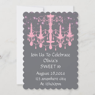 SWEET 16 BIRTHDAY INVITATION PINK