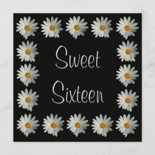 Sweet 16 Birthday Invitations - Daisy Flower